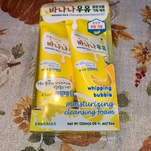 NWT Kwailnara Banana Milk Cleansing Foam Set